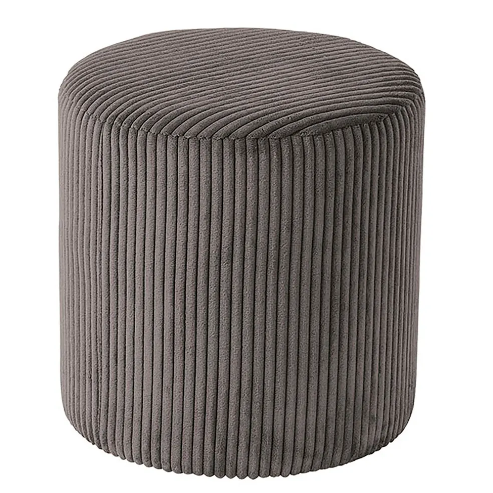Pouf en tissu velours côtelé gris - Snaw