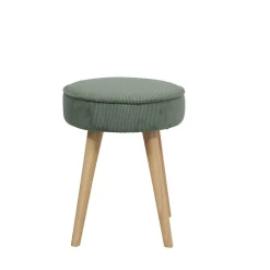 Pouf en tissu velours côtelé kaki - Popy