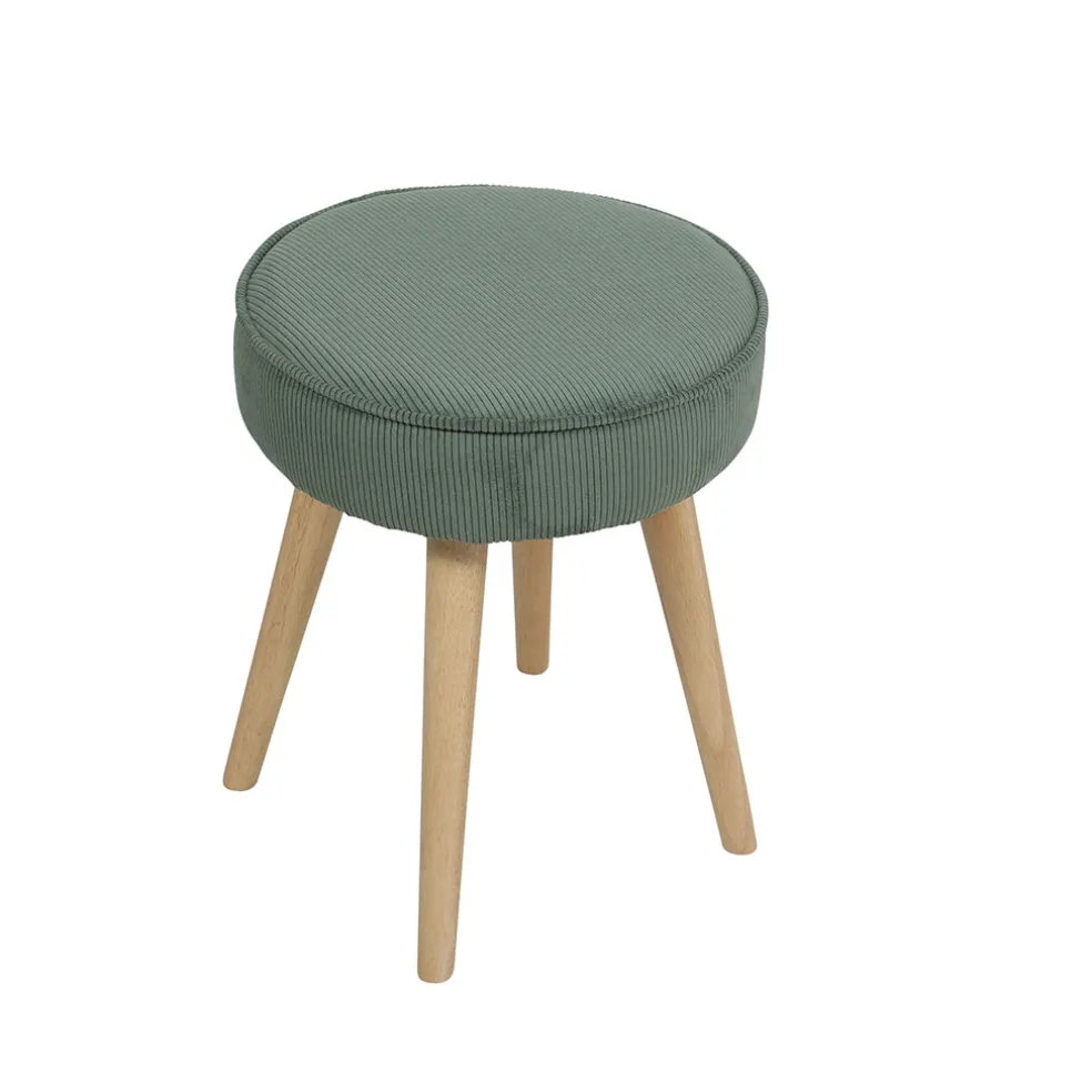 Pouf en tissu velours côtelé kaki - Popy