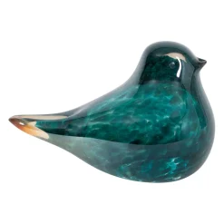 Presse papier moineau en verre indigo - Serin