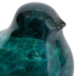 Presse papier moineau en verre indigo - Serin