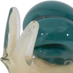 Presse-papier escargot en verre bleu et sable