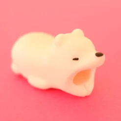 Protège câble ours blanc