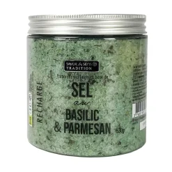 Recharge de sel de mer parmesan et basilic 600gr