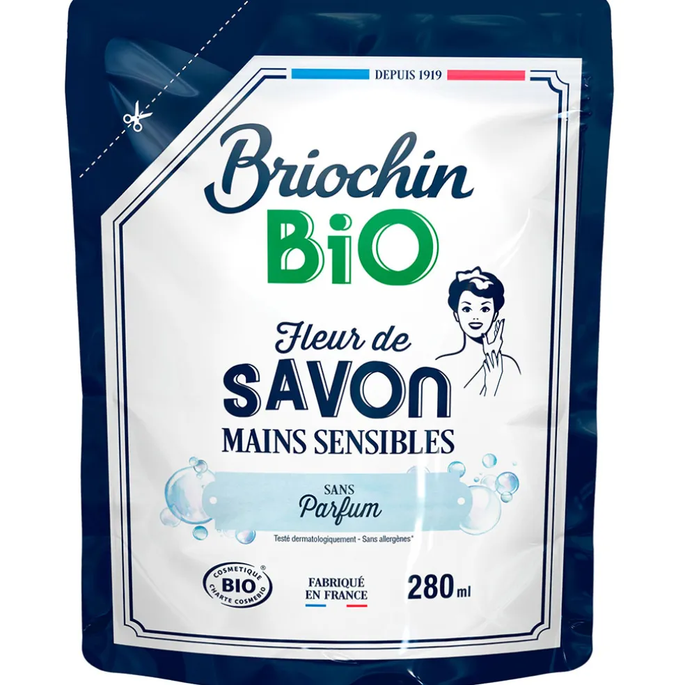 Recharge savon liquide mains sans parfum 280ml - Cosmébio