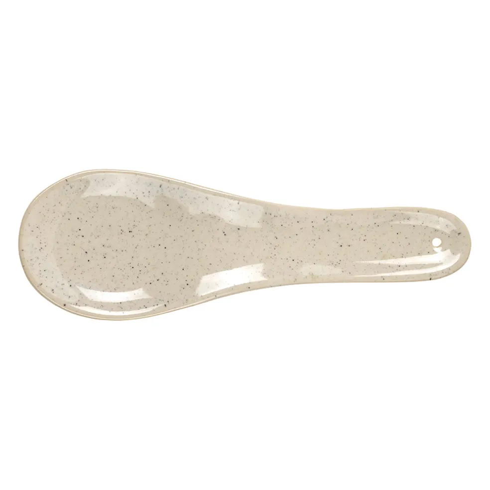 Repose cuillère en grès blanc moucheté - Jeanne