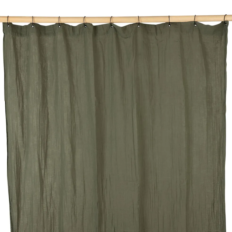 Rideau en voile de coton kaki avec oeillets 120x280cm - Dili