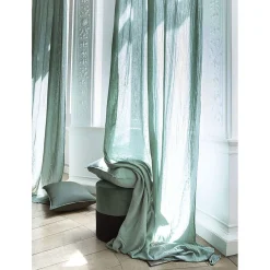 Rideau en voile de coton kaki avec oeillets 120x280cm - Dili