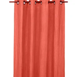 Rideaux en lin et coton bois de rose avec œillets 130x280cm - Figari