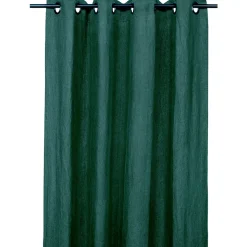 Rideaux en lin et coton kaki avec œillets 130x280cm - Figari