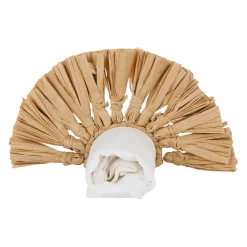 Rond de serviette en raphia et fer naturel