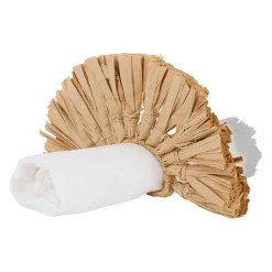 Rond de serviette en raphia et fer naturel