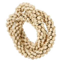 Rond serviette billes naturel d4cm fer+bois