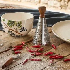 Râpe ronde en inox et bois naturel - Ablis