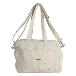 Sac amour en coton écru et rouge - Famille
