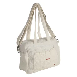 Sac amour en coton écru et rouge - Famille