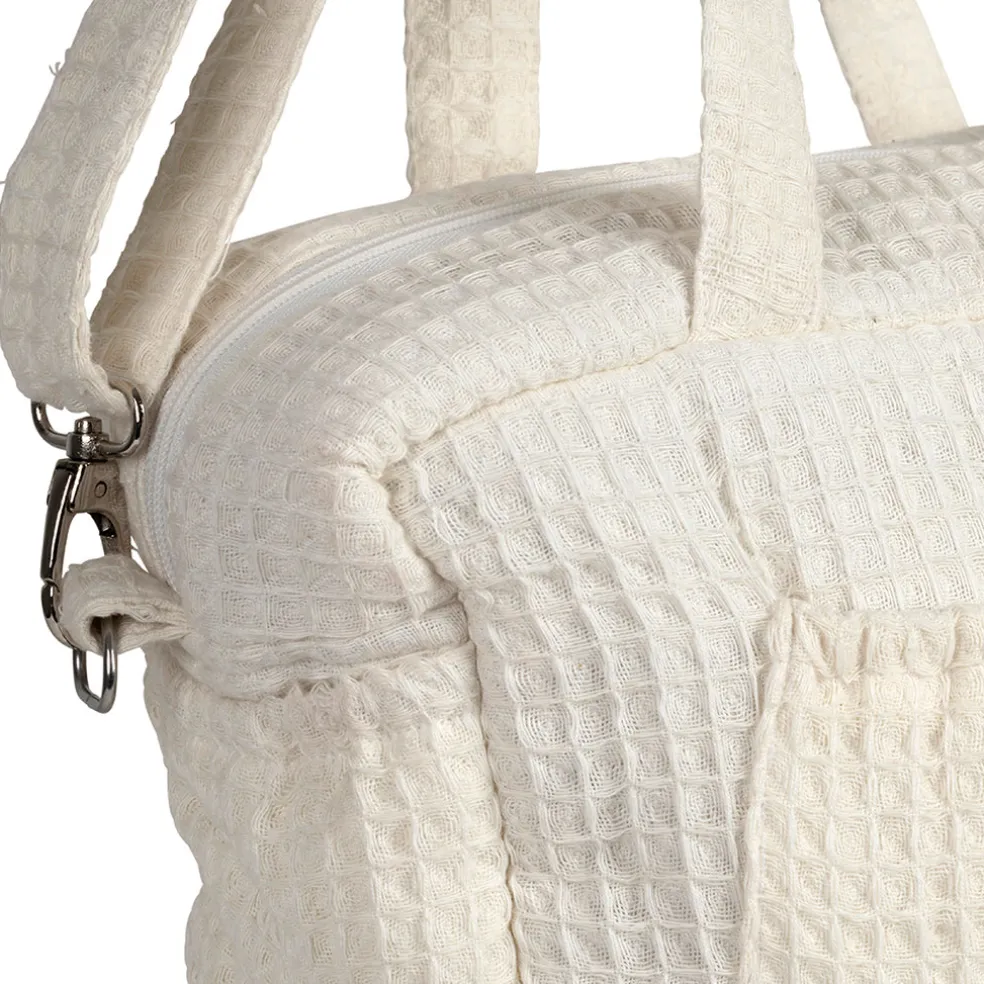 Sac amour en coton écru et rouge - Famille