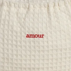 Sac amour en coton écru et rouge - Famille