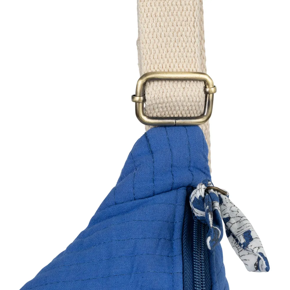 Sac banane en coton matelassé indigo - Flaura