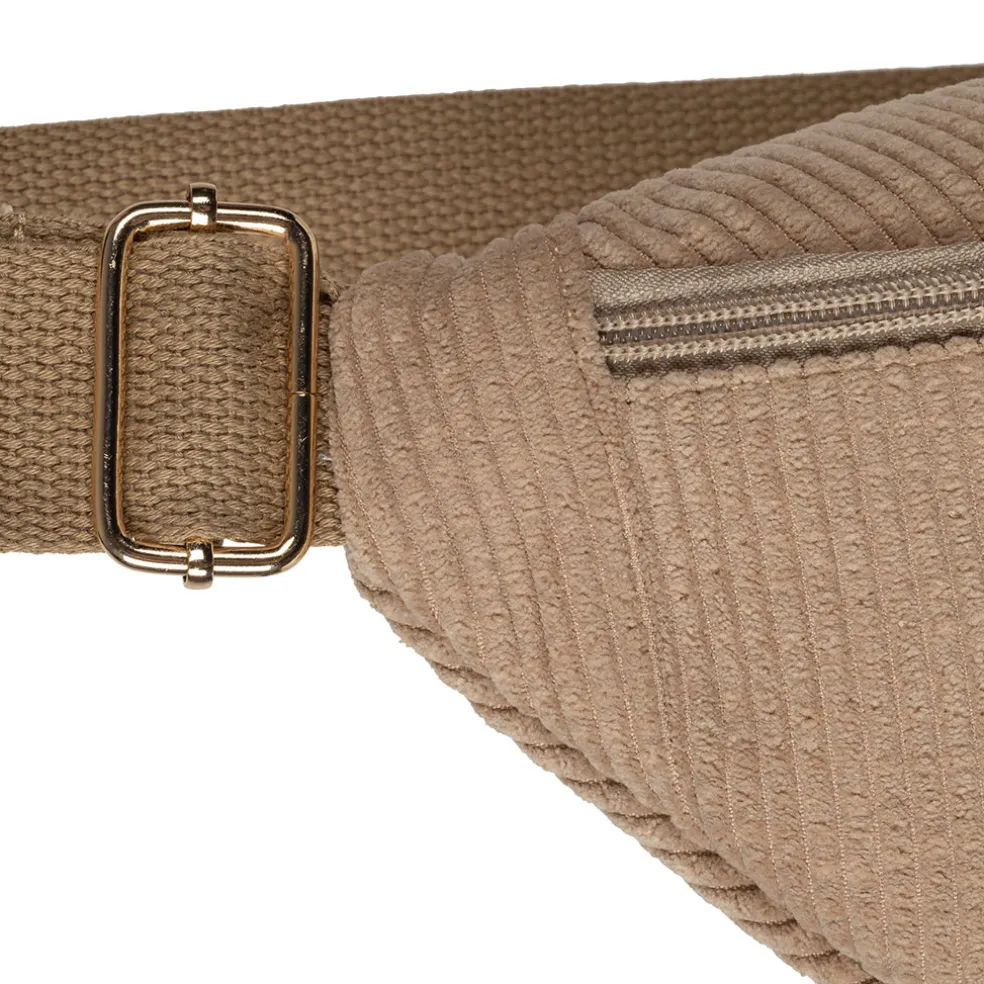 Sac banane en velours côtelé beige - Bananez