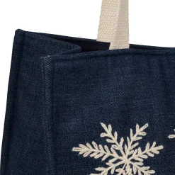Sac brodé en coton bleu - Medi