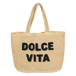 Sac brodé "dolce vita" en corde de papier - Lumi
