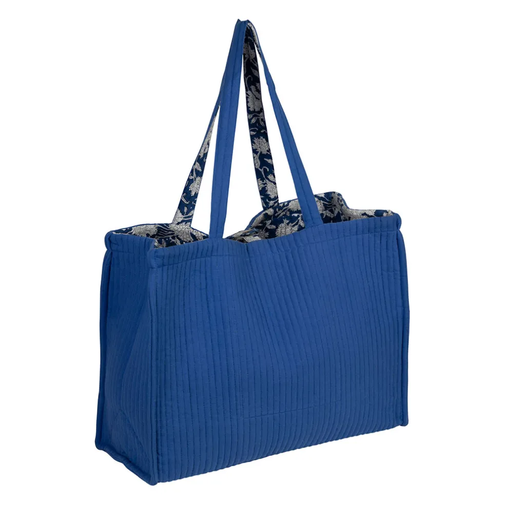 Sac en coton matelassé indigo - Flaura