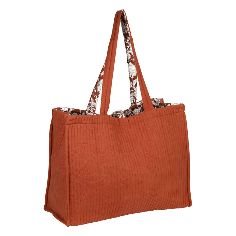 Sac en coton matelassé terracotta - Flaura