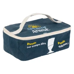 Sac isotherme en coton bleu et jaune - Pastis