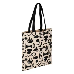 Sac tote bag en coton ecru et noir - Organic