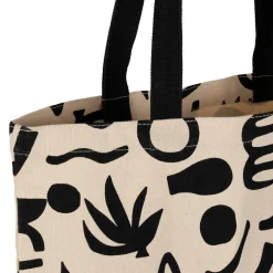 Sac tote bag en coton ecru et noir - Organic
