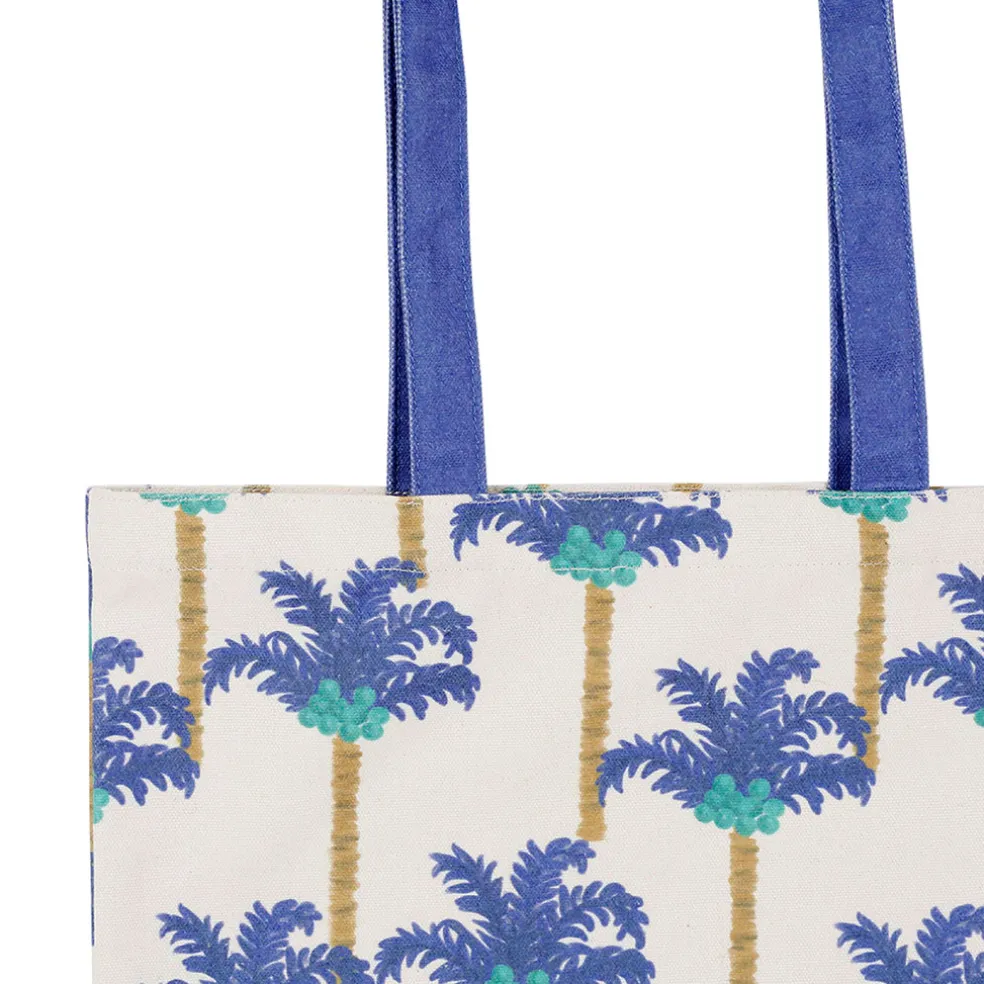 Sac tote bag en coton palmier indigo - Mocoa