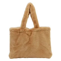 Sac tote bag peluché beige - Adalie