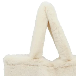 Sac tote bag peluché écru - Adalie