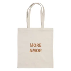Sac tote bag "More amor" en coton écru - Funky