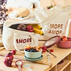 Sac tote bag "More amor" en coton écru - Funky