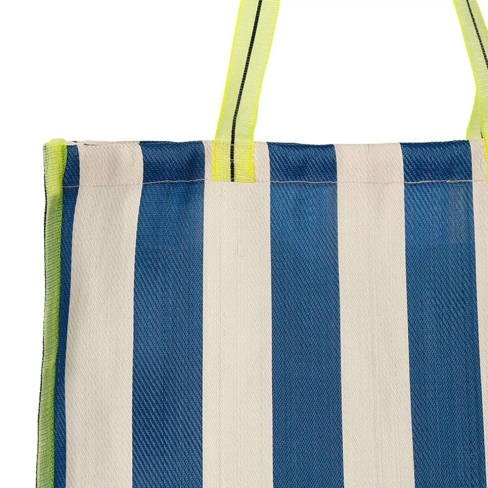 Sac tote bag rayé bleu, blanc et jaune - Palma