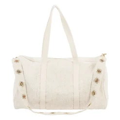 Sac week-end en coton et jute écru et doré - Greeka