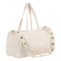 Sac week-end en coton et jute écru et doré - Greeka
