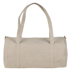 Sac week-end en en tissu et lin écru - Bowling