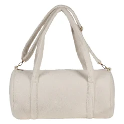 Sac weekend en tissu bouclette écru - Bowling