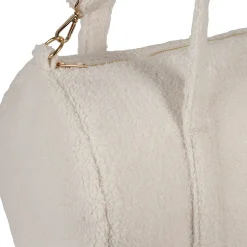 Sac weekend en tissu bouclette écru - Bowling