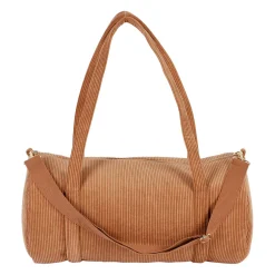 Sac weekend en velours côtelé marron - Funny