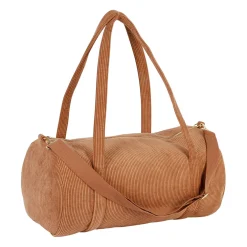 Sac weekend en velours côtelé marron - Funny