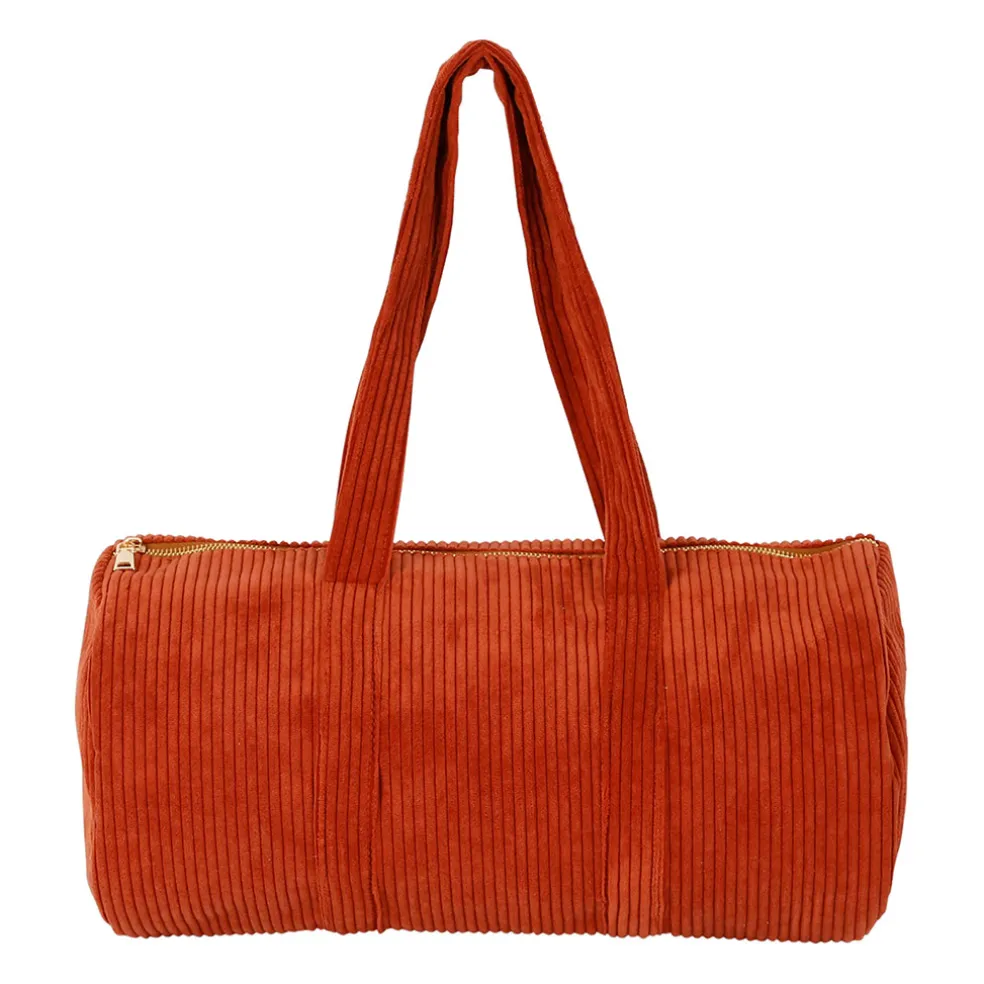 Sac weekend en velours côtelé terracotta - Manarola