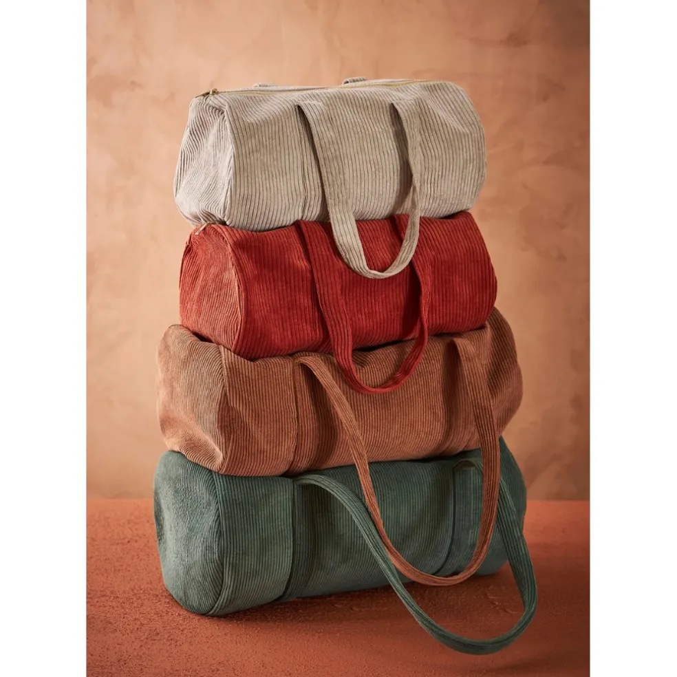 Sac weekend en velours côtelé terracotta - Manarola