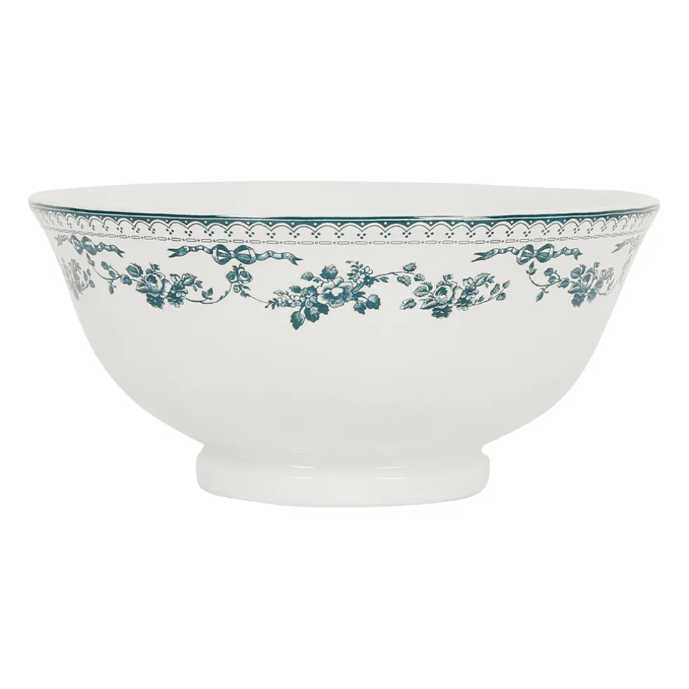 Saladier bleu ancien en faience - Faustine