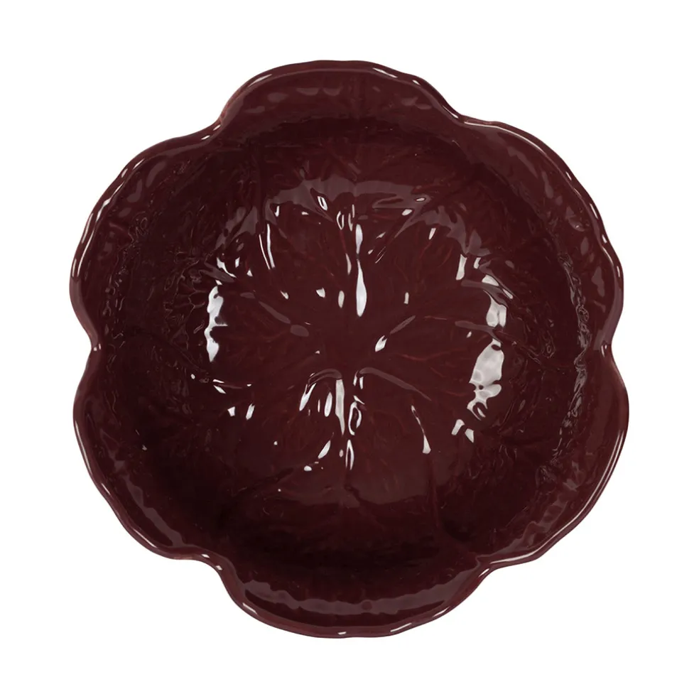 Saladier chou en grès aubergine d22cm - Chou