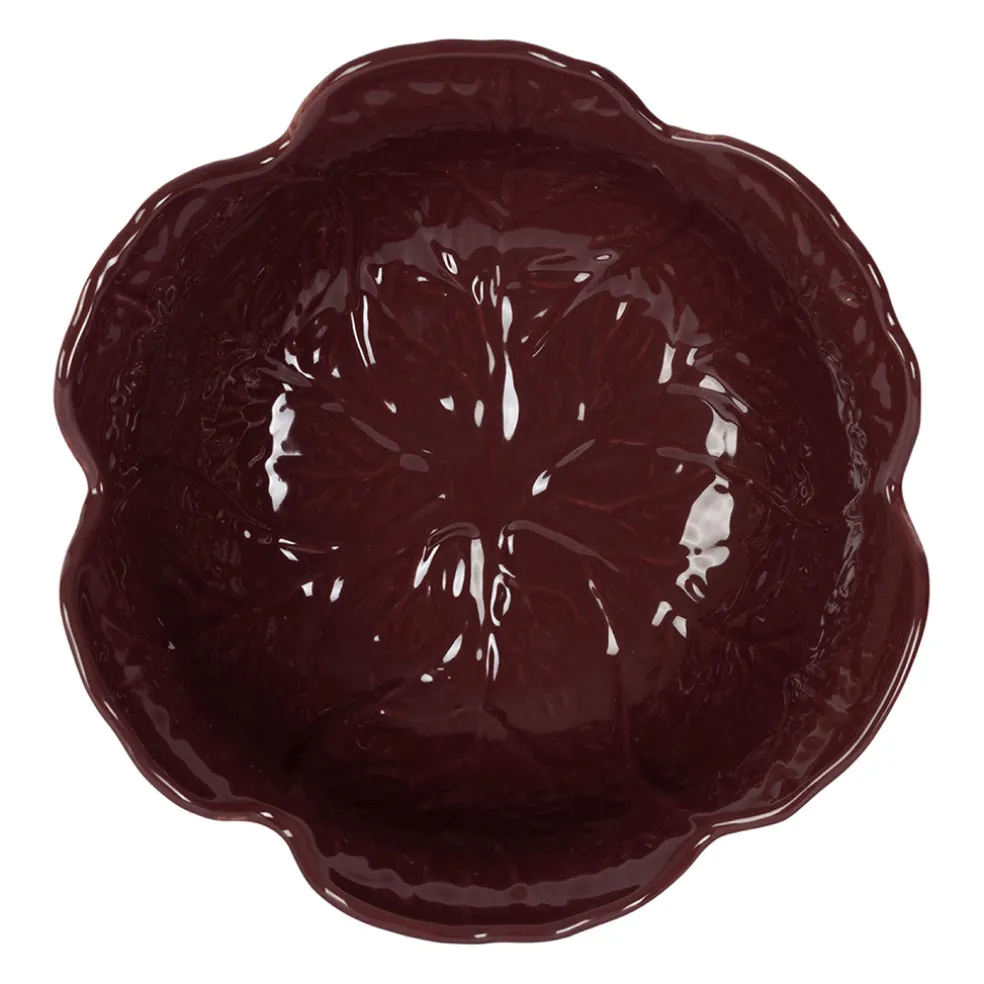 Saladier chou en grès aubergine d27cm - Chou