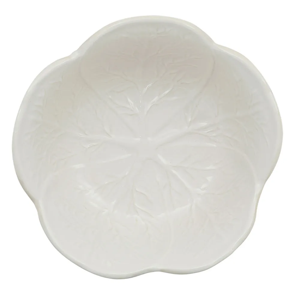 Saladier chou en grès blanc d27cm - Chou